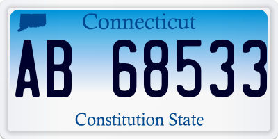 CT license plate AB68533