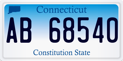 CT license plate AB68540