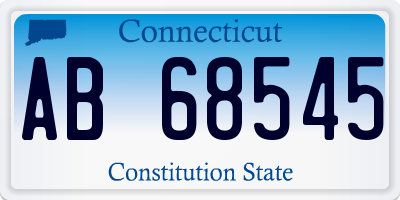 CT license plate AB68545