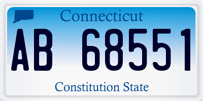 CT license plate AB68551