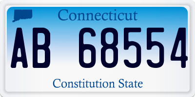 CT license plate AB68554