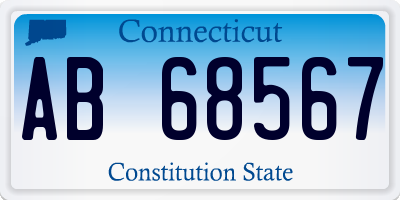 CT license plate AB68567