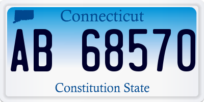 CT license plate AB68570