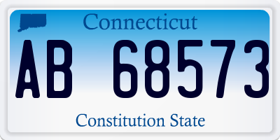 CT license plate AB68573