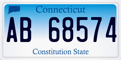 CT license plate AB68574