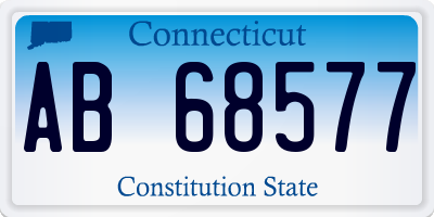 CT license plate AB68577