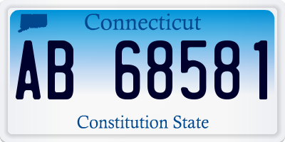 CT license plate AB68581