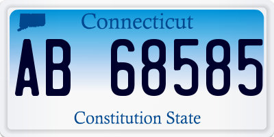 CT license plate AB68585