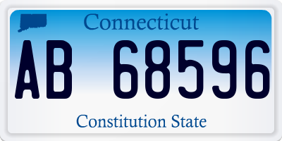 CT license plate AB68596