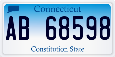 CT license plate AB68598