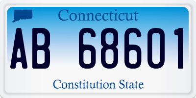 CT license plate AB68601