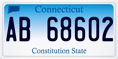 CT license plate AB68602