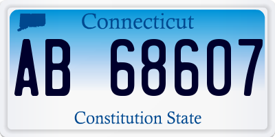 CT license plate AB68607