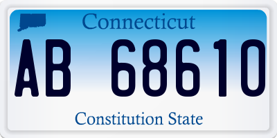 CT license plate AB68610