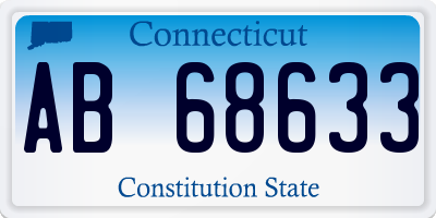 CT license plate AB68633