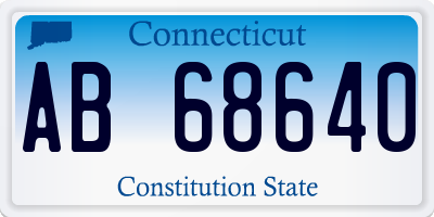 CT license plate AB68640