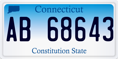 CT license plate AB68643