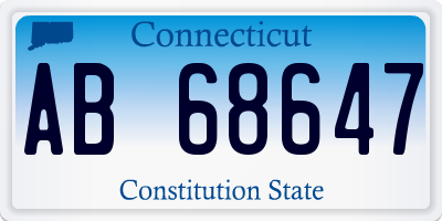 CT license plate AB68647
