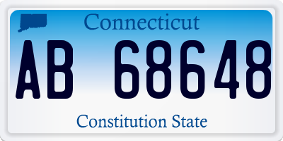 CT license plate AB68648