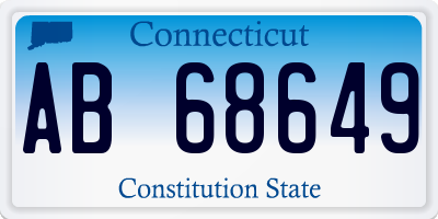 CT license plate AB68649