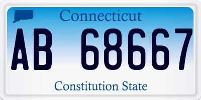 CT license plate AB68667