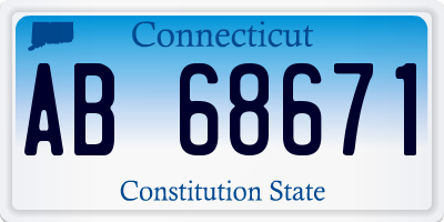 CT license plate AB68671