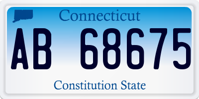 CT license plate AB68675