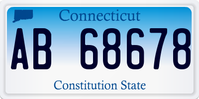 CT license plate AB68678