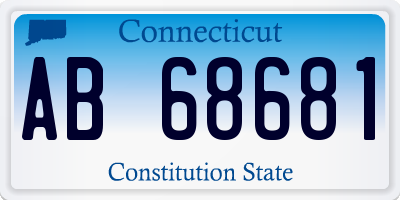 CT license plate AB68681