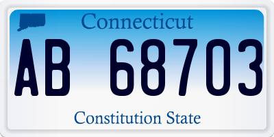 CT license plate AB68703