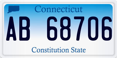 CT license plate AB68706