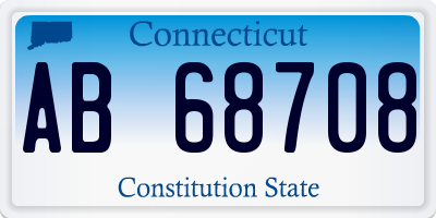 CT license plate AB68708