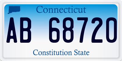 CT license plate AB68720