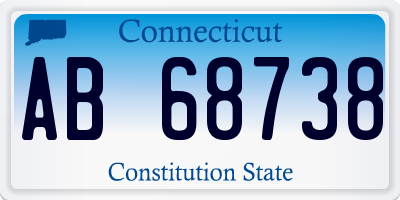 CT license plate AB68738