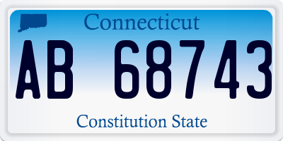 CT license plate AB68743