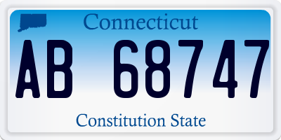 CT license plate AB68747