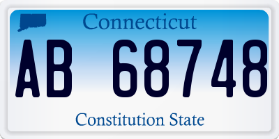 CT license plate AB68748