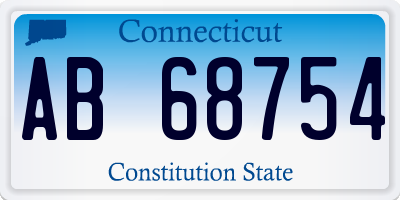 CT license plate AB68754