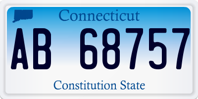 CT license plate AB68757