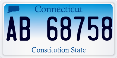 CT license plate AB68758