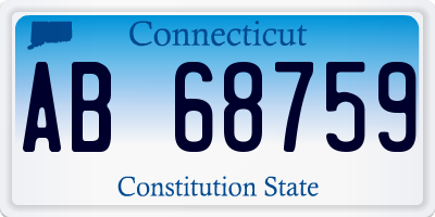 CT license plate AB68759