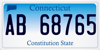 CT license plate AB68765