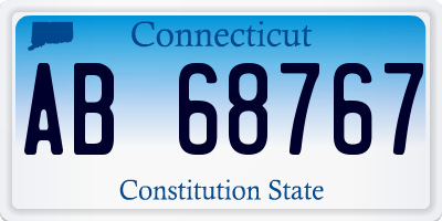 CT license plate AB68767