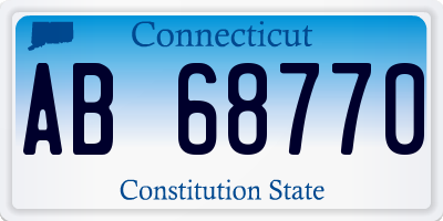 CT license plate AB68770