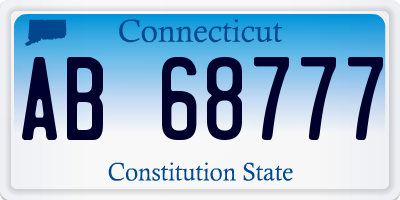 CT license plate AB68777