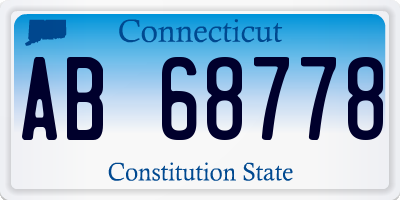 CT license plate AB68778