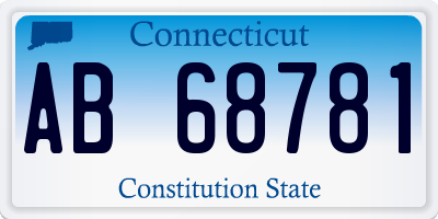 CT license plate AB68781