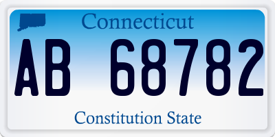 CT license plate AB68782