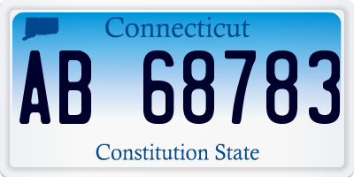 CT license plate AB68783