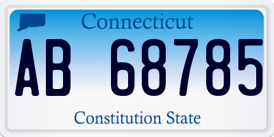 CT license plate AB68785